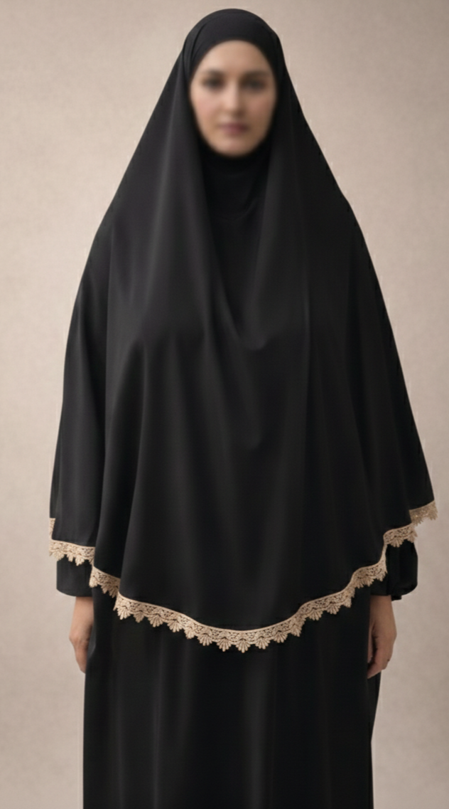Lace khimar + abaya set / laatste stuk