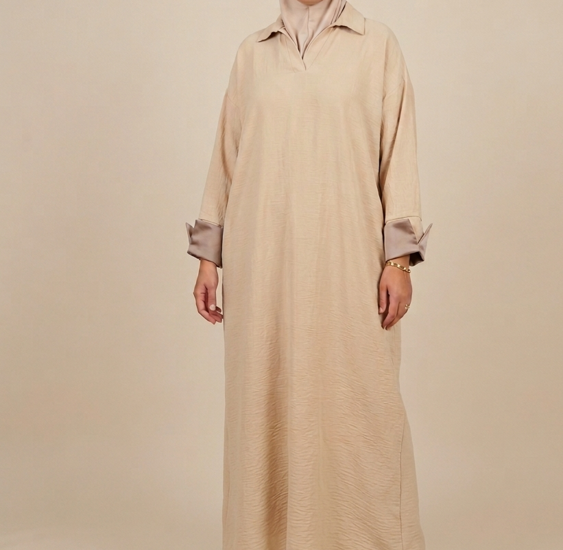 Sleeve color dress/ SHORT