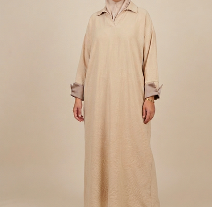 Sleeve color dress/ SHORT