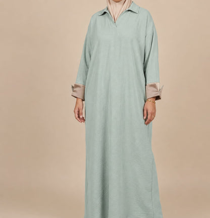Sleeve color dress/ SHORT